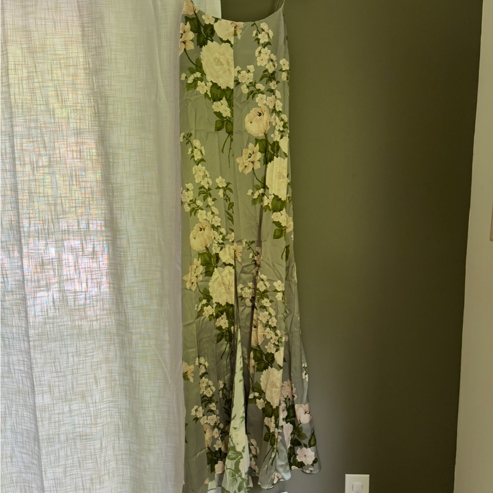 Reformation Sage Green Floral Maxi Dress - Picture 4 of 5
